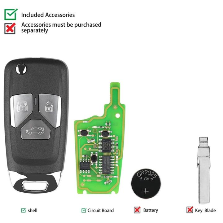 1-pcs-xhorse-xnau01en-wireless-remote-key-fob-flip-3-button-universal-for-audi-type-for-vvdi-key-tool