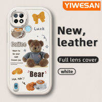 YIWESAN เคสสำหรับ Realme C21 C21Y C25Y ลายการ์ตูนหมีดีไซน์ใหม่เคสโทรศัพท์เนื้อนิ่มลายหนังบางคลุมทั้งหมดเคสป้องกันเลนส์กล้องกรอบซิลิโคนเคสกันกระแทก