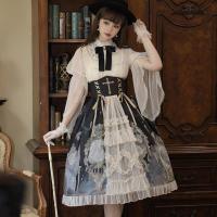 ออกแบบเดิมผีเสื้อนาฬิกา op Lolita กระโปรงแขวนน่ารักทุกวัน lolita กระโปรงสวยหวาน 6616~