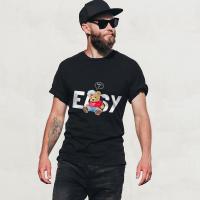 Take It Easy Bear Cotton Streetewear Print Tshirt Quality Man Clothing Short Sleeves S4Xl