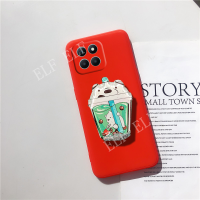 Ins เคสสำหรับ HONOR โทรศัพท์มือถือซิลิโคน X6A/X5พลัส/90 5G / 90 Lite เคส TPU ลายการ์ตูนหมีน่ารักเคส X6a HONOR90 5G พร้อมพับเป็นขาตั้ง