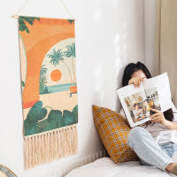 Nordic Cotton Linen Homestay Tassel Tapestry Decorate Hand Knitting wall Hang Picture Cloth Art Bedroom Decorations