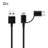 ZMI ข้าวสีม่วง Type-C &amp; MicroUSB สายข้อมูลแบบทูนงโทรศัพท์มือถือสากลมัลติฟังก์ชั่หัวหลายฟังก์ชั่นสายข้อมูลสองในหนึ่ง; ชาร์จเร็ว; มีสองสีให้เลือก