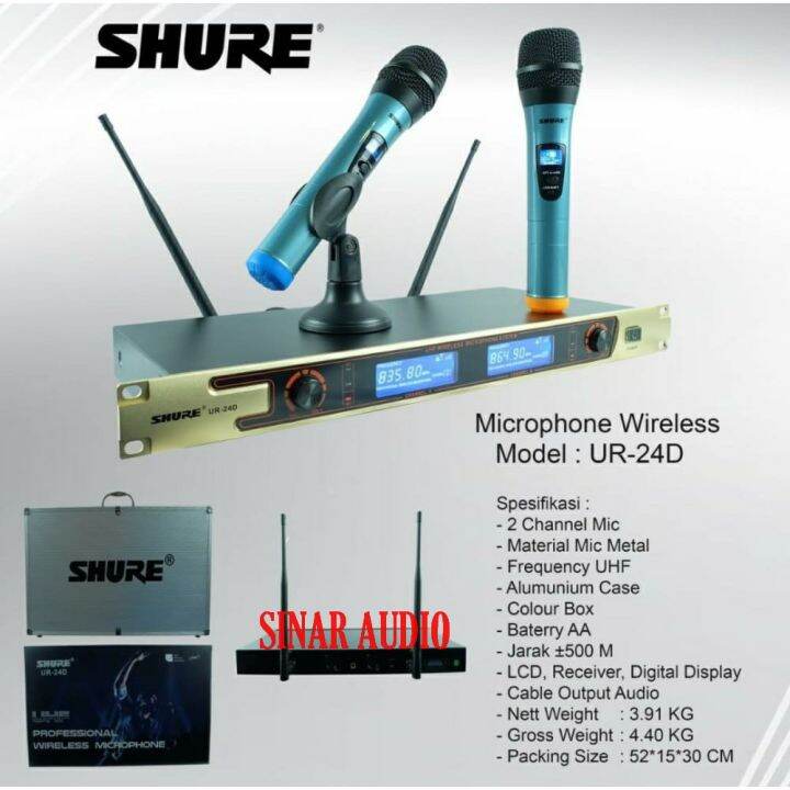 Mic Wireless SHURE UR 24D Blue Mic wirelles ur 24d Handeld Lazada