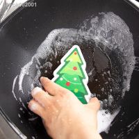 ﹍♟ Cartoon Sponge Rub Wood Pulp Cellulose Compression Dishwash Wood Pulp Cotton Christmas Shape Sponge Wipe Kitchen Cleaning Tool