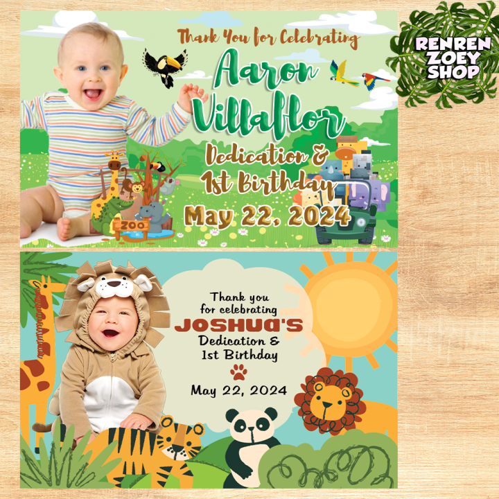 Safari Jungle ATM Size Magnet Christening Birthday Dedication Souvenir ...