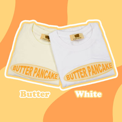 เสื้อยืด cotton 100% ลายน่ารัก | Butter pancake (oversize) White color