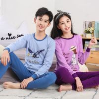 【Ready Stock】 ☒ C22 Pyjamas Kids Soft Cartoon Pajamas 8-18Yrs Boy 2pcs Cotton Breathable Sleepwear Shirt Pants Sleep Wear Girls Homewear Clothes