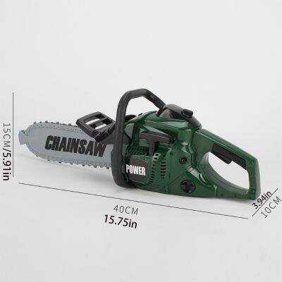 Simulation Construction Tool Realistic Chainsaw Toy w Safety Blade Sawtooth Montessori Game Set Toddlers STEM Toolbox