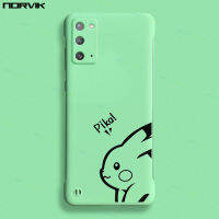 NORVIK ภาพยนตร์การ์ตูนน่ารักเคสโทรศัพท์ลาย Pika ไร้ขอบสีเขียวสำหรับ Samsung Galaxy S23 S23 + S22 S22 + S21 S21 + S21 FE S20 Note 20 Plus Ultra 4G 5G N11-2ปลอกฝาหลังสร้างสรรค์