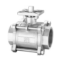 DN15-50 Three Piece High Platform Ball Valve SS304 Stainless Steel Internal Thread High Temperature Corrosion Resistance