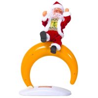 Santa Figurine Musical Dancing Singing Electric Toy Half Moon Shape Christmas Decoration Home Party