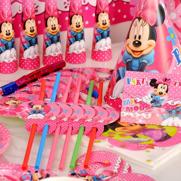 disney-cartoon-minnie-mouse-theme-kids-baby-bath-party-decoration-children-birthday-party-cup-plate-party-supplies-dinner-sets