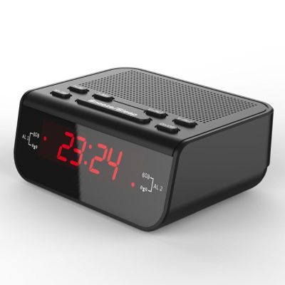 【Worth-Buy】 ตัวจับเวลาการนอนหลับระบบเตือนภัยแบบดูอัลวิทยุนาฬิกานาฬิกาปลุก Fm แบบดิจิตอลไฟ Led สีแดงแสดงเวลา Sz