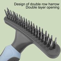 Durable  Cat Hair Brush Lightweight Pet Cat Dog Long Hair Grooming Comb Double Row Anti-knot Pet Brush for Household Brushes  Combs