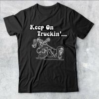 T-shirt เสื้อยืด พิมพ์ลายการ์ตูน Keep On Truckin Crumb อินเทรนด์ สําหรับผู้ชายS-5XL  1CJS