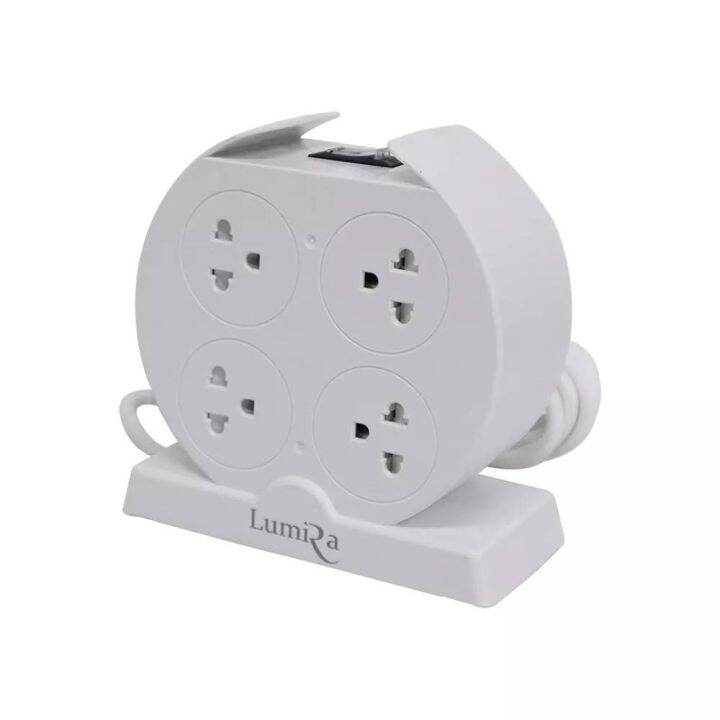 ปลั๊กไฟ-lumira-ลูมิน่า-8-socket-รางปลั๊กไฟ-ป้องกันไฟกระชาก-ไฟตกด้วยอุปกรณ์มาตรฐาน-มี-มอก-ls-025