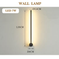 Modern LED Wall Lamp Long Hanging Lights Simple Nordic Living Room Sofa Background Wall Light Bedroom Bedside Floor Lamp