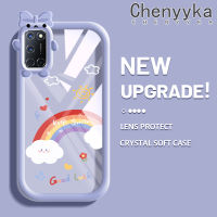 เคส Chenyyka สำหรับ OPPO A52 A72 A92 4G เคสแฟชั่นขอให้โชคดี Little Monster Bknot ปลอกนิ่มกันกระแทกทนต่อการขีดข่วนเคสโทรศัพท์โปร่งใสฝาครอบป้องกันเลนส์กล้องถ่ายรูปซิลิกาเจล TPU