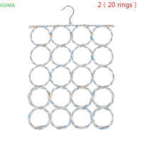 ?【Lowest price】HOMA [Mimar] ที่แขวนผ้าแบบวงกลมหวายพับผ้าพันคอผ้าไหมชั้นวางสายพานเก็บผ้าพันคอแขวน