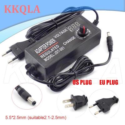 QKKQLA AC 100-220V to DC 3-12V 5A Adjustable Power Adapter CCTV Camera Power Supply for Led Strip Light Display Screen Charger E1