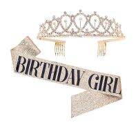 Rhinestone Birthday Anniversary Decoration Happy 21 30 40 50th Sash Supplies