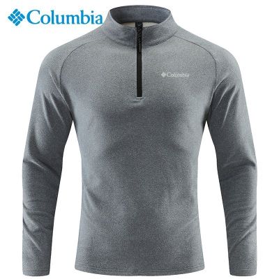 Columbia เสื้อแจ็คเก็ตขนแกะกลางแจ้งฤดูใบไม้ร่วงและฤดูหนาวสำหรับผู้ชาย,เสื้อแขนยาวคอปกตั้งแห้งเร็วระบายอากาศได้ดีผ้ากำมะหยี่