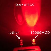 50pcs/lot 5mm 10000mcd red LED water clear round head F5 super bright LED light emitting diode lamp beads for DIY lights Electrical Circuitry Parts