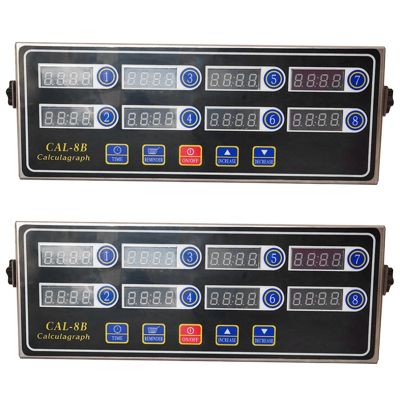 2X CAL-8B Portable Calculagraph, 8 Channel Digital Timer, Kitchen Cooking Timing LCD Display Clock Shaking Reminder