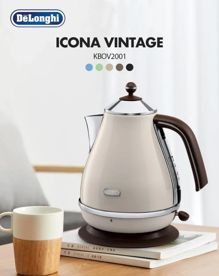 Delonghi 1.7L Icona Vintage Electric Kettle KBOV2001 (KBOV2001.GR