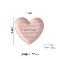 Heart-shaped Ceramic Plate Decorative Jewelry Trinket Dishes Creative Design Tray for Food Tableware Set Cute Dessert Plate