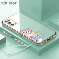 Hontinga เคสโทรศัพท์สำหรับ Realme 7 Pro,เคสโทรศัพท์ TPU เนื้อนิ่มเคลือบโครเมียมหรูหราลายการ์ตูนสุนัขสุดน่ารักป้องกันกล้องเคสยางกันรอยสำหรับเด็กผู้หญิง