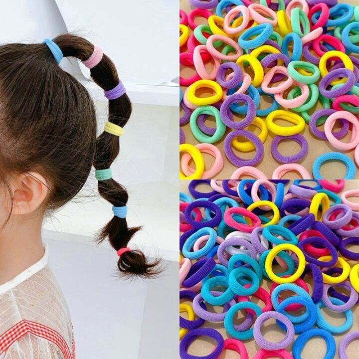 cw-100pcs-elastic-rubber-band-hair-bands-kids-scrunchie-headbands-baby-ponytail-accessories