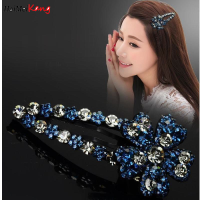 Haimeikang สี Rhinestone Hairpin ผู้หญิงสาวคริสตัลกิ๊บติดผมม้าปิ่นประดับผม