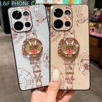 L &amp; F เคสสำหรับ OPPO Reno8 Reno8 Pro Reno9 Reno9 Pro Reno10 Reno10สตรีมเมอร์ขาตั้งโทรศัพท์เคสโทรศัพท์ V27 V27Pro หรูหรามีสไตล์เคสป้องกันการตก