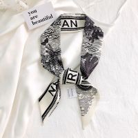 【CC】☃◙㍿  French Hairbands Printed Silk Scarf Luxury 100cmx6cm Hair Accessories Decoration