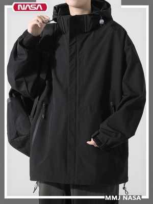 THE NORTH FACENASA Japanese outdoor jacket mens black hooded jacket mountaineering suit trendy brand loose waterproof functional wind jacket original NEW