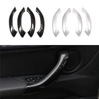 4Pcs รถ ABS คาร์บอนไฟเบอร์ Texture ประตู Handle Armrest สำหรับ BMW X1 F48 2016 2017 2018