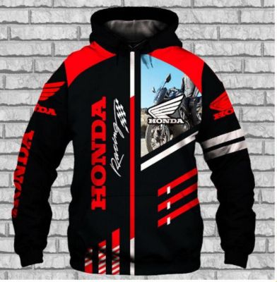 ✎☁ hnf531 2022 All Seasons Mens Hoodie 3D Printing Honda Wing Mens Sweatshirt Leisure Motorcycle Racing Hip Hop Jumper