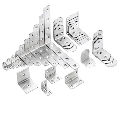 304 Stainless Steel Corner Brace L Joint Angle Braces Shelf Bracket Triangle Fixed Block LaminatedConnection Piece Accessories