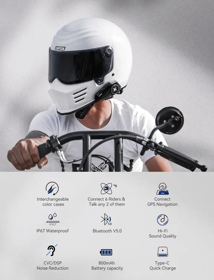 2023 New Lexin G2 Motorcycle Intercom Helmet Bluetooth Headsets