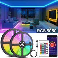 ✚ Led Strip Lights SMD 5050 RGB Led Tape APP Remote Control Flexible Ribbon USB Diode Tape for Room Party Decoration TV Backlight