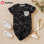 PatPat Baby Boy Clothing Dinosaur Romper Short-Sleeve One Pieces Jumpsuits