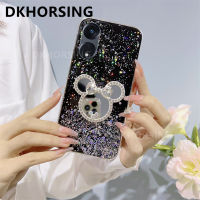 DKHORSING เคสดาวระยิบระยับสุดหรูสำหรับ OPPO A98 A78 A77 A57เคสโทรศัพท์เนื้อนิ่ม TPU A77S A96 A76 A17 A17K A16 A16K ซิลิโคนใสใหม่ฝาหลัง5G เคส Oppo A78 5G พร้อมขายึดกระจกเงาน่ารักแฟชัน