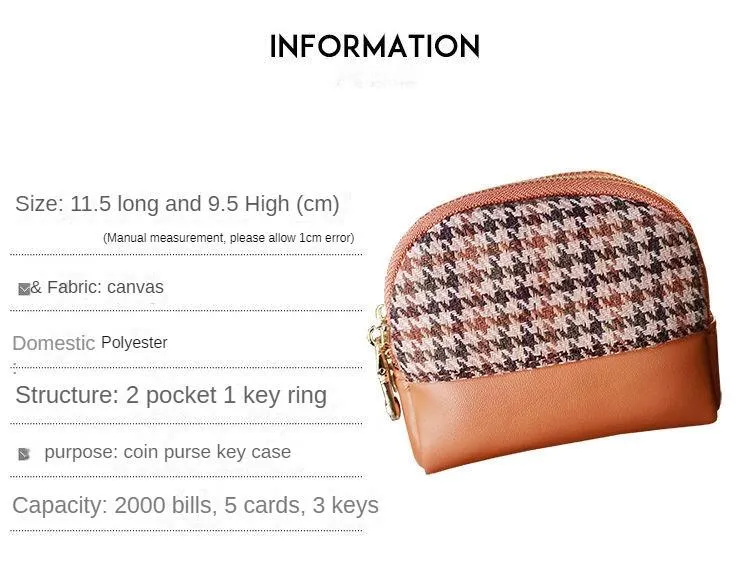 LAYRUSSI New Fabric Coin Purse Women Double Zipper Small Wallet Key Pouch  Travel Card Holder Fashion Female Vintage Coin Bags