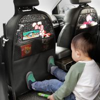 【LZ】㍿✖✼  Nova capa de assento de carro de couro do plutônio crianças dos desenhos animados assento de carro protetor de volta para crianças bolso de armazenamento do bebê resistente ao desgaste anti-kick esteira