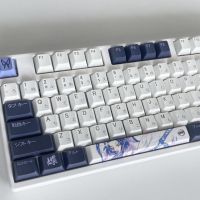 1Set Japan Anime Milk Purple Butterfly Tolerance PBT Keycap Sublimation Keycaps CHERRY Profile Mechanical Keyboard Keycap