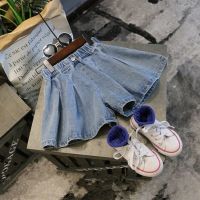 【CC】 Baby 2021 New Denim Shorts Pleated Skirt Thin Loose Hot Pants