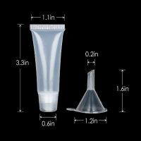 50Pcs 10ml Empty Lip Glosses Tubes Empty Lip Balm Tubes for DIY Lip Glosses Balm with 2pcs Funnels MPw