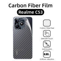 ฟิล์มไฟเบอร์คาร์บอนด้านหลัง3ชิ้นสำหรับ N53นาร์โซ Realme C53 RealmeC53ด้านหลังเป็นของจริงฟิล์มบางใสแบบด้านสติกเกอร์ป้องกันหน้าจอกันรอยขีดข่วนคลุมทั้งหมดแบบด้าน